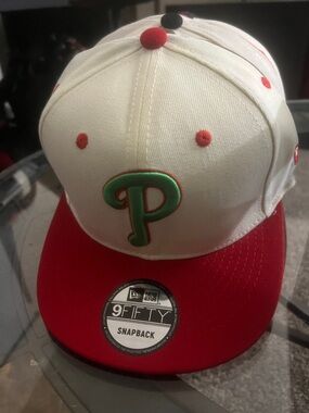 New Era White, Red & Green Phillies Snapback Hat